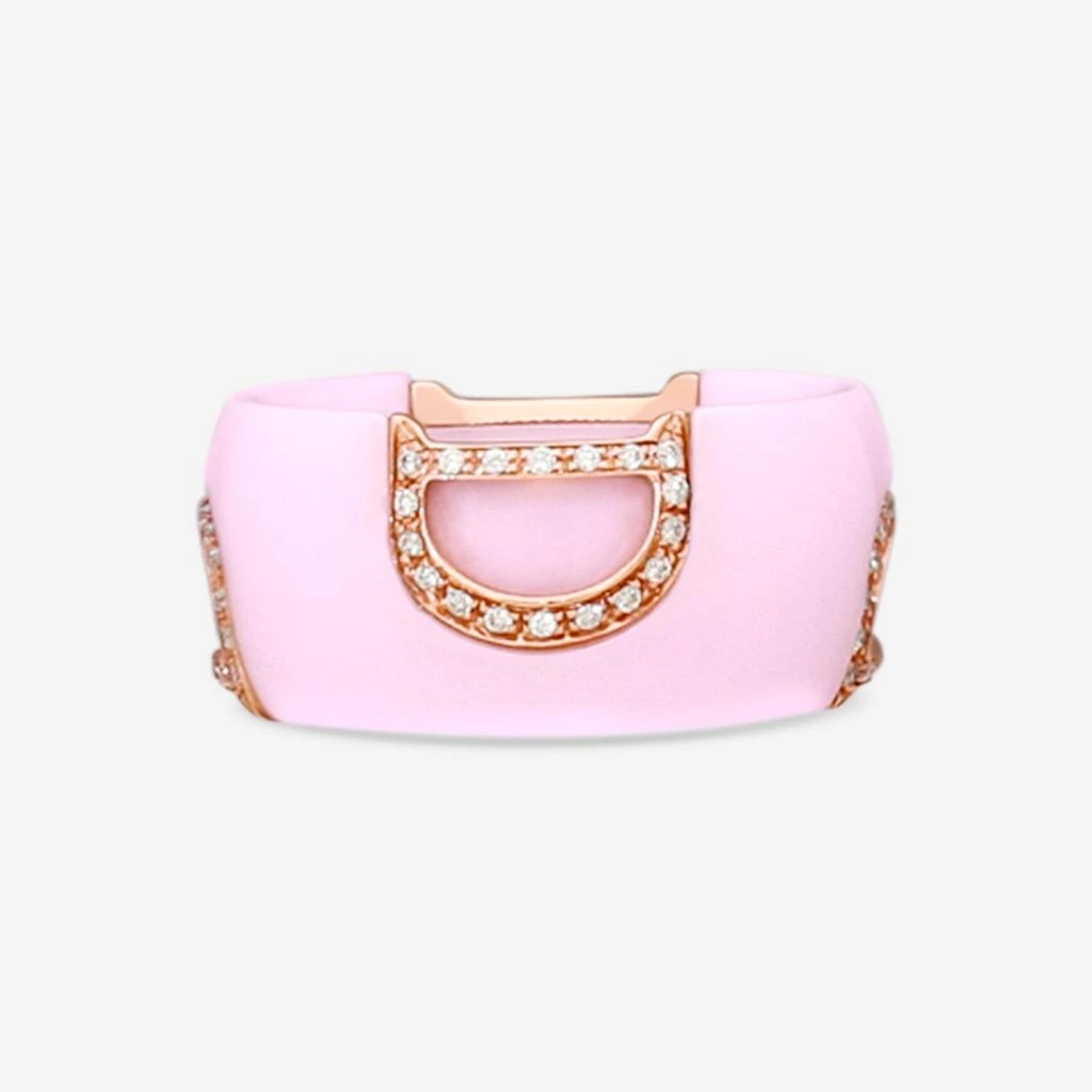 Damiani Damiani D. Icon 18K Rose Gold & Ceramic Diamond Band Ring 20078431 2