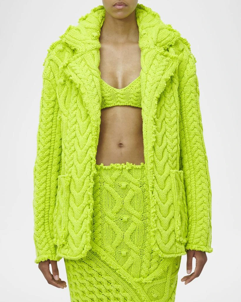 Alexander McQueen Oversized Cable-Knit Wool-Cashmere Cardigan 1