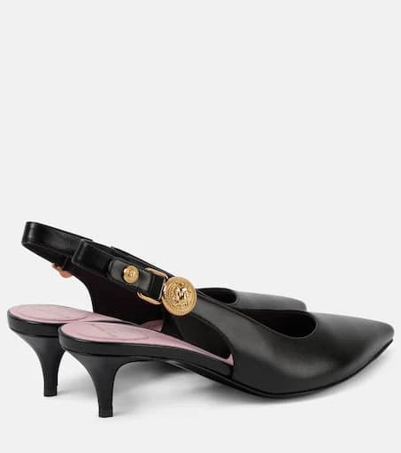 Balmain Medusa 
95 leather slingback pumps 2