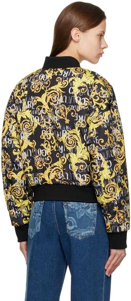 Versace Black Reversible Graphic Bomber Jacket 3