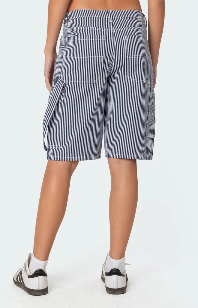Edikted Friday Striped Low Rise Cargo Shorts 5