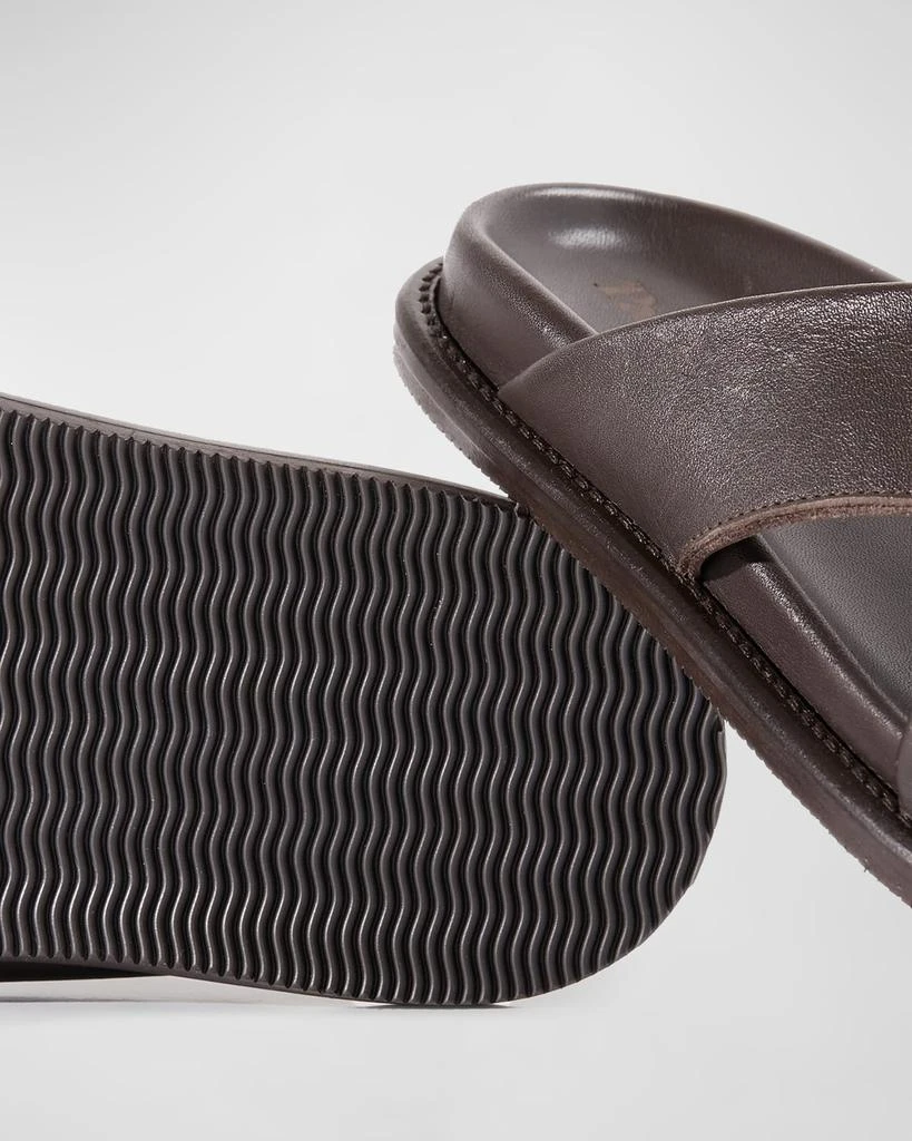 Paul Stuart Men's Punta Crisscross Leather Slide Sandals 5