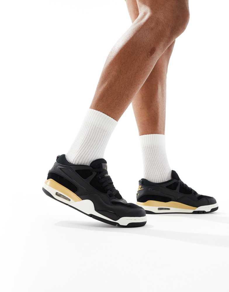 NIKE Nike Air Jordan 4 RM trainers in black and gold