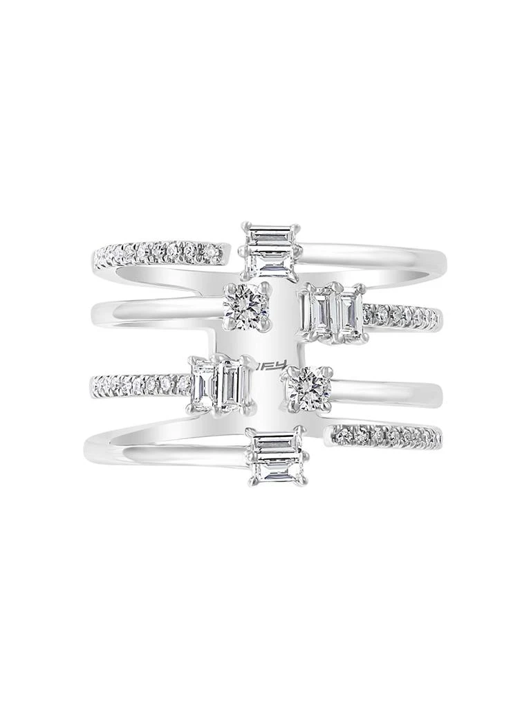 Effy 14K White Gold 
Diamond Cage Ring/Size 7 2