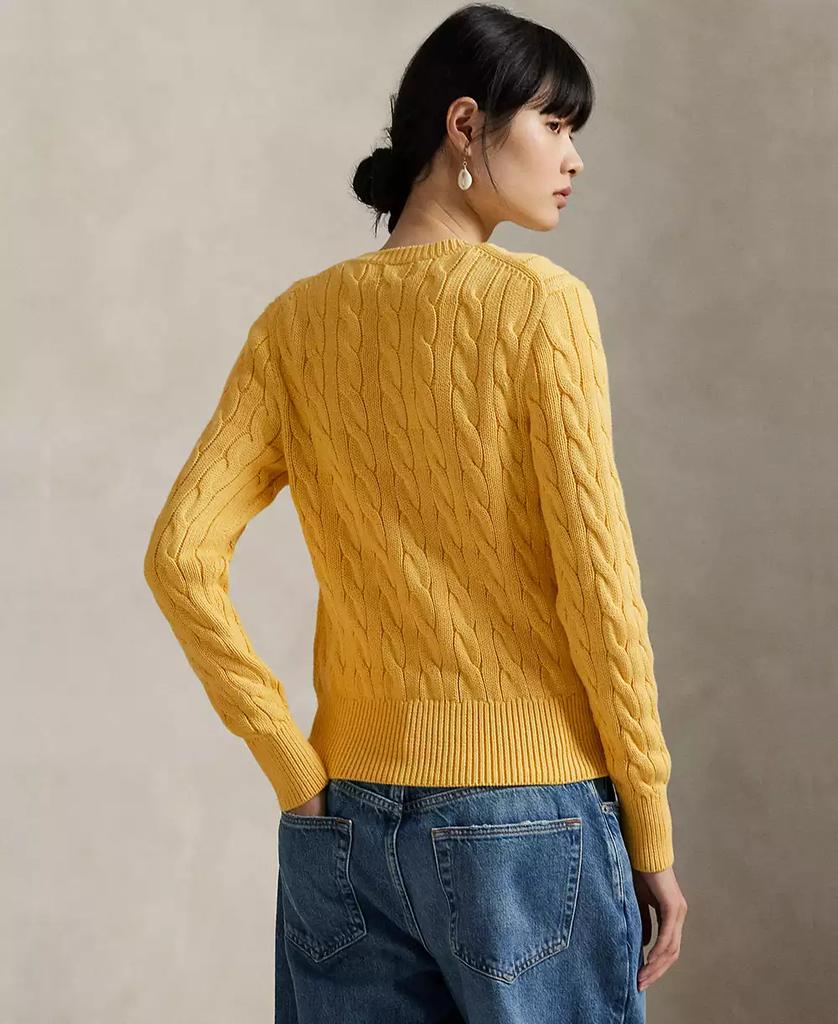 Ralph Lauren Women's Cable-Knit Cotton Crewneck Cardigan Sweater