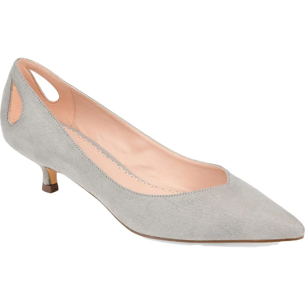Journee Collection Goldie Womens Faux Suede Pointed Toe Kitten Heels 1