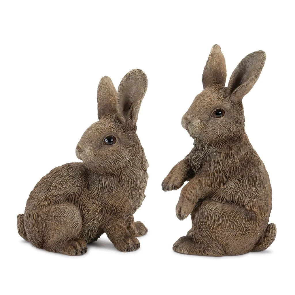 Hivvago Garden Bunny Rabbit Figurine (Set of 2)