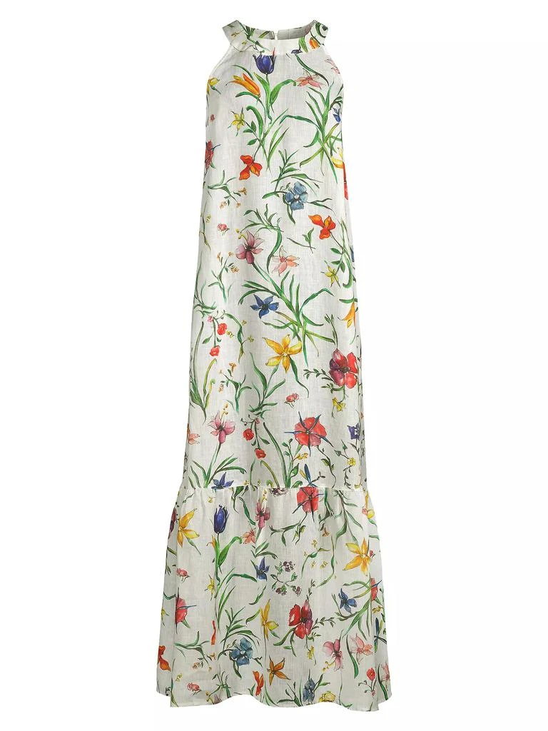 120% Lino Linen Floral Maxi Dress 1