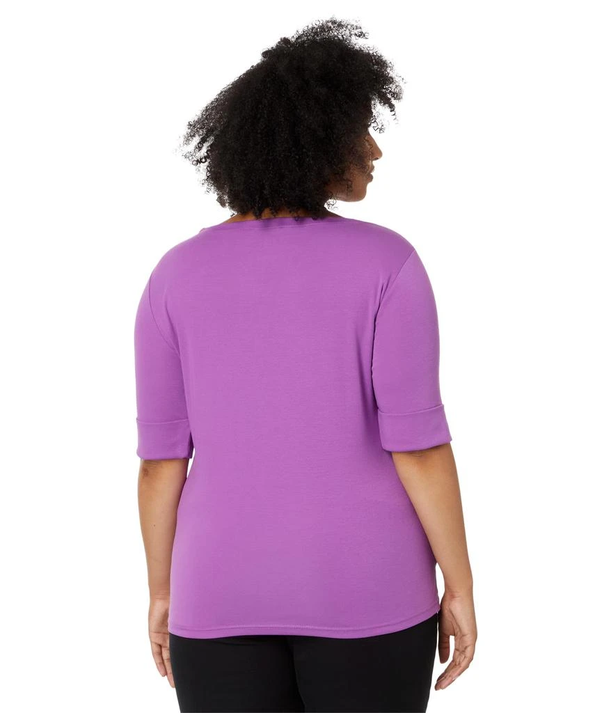 Ralph Lauren Plus Size Stretch Cotton Boatneck Top 2