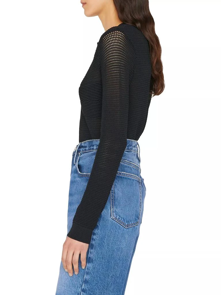FRAME Mixed-Stitch Shrunken Cardigan 4