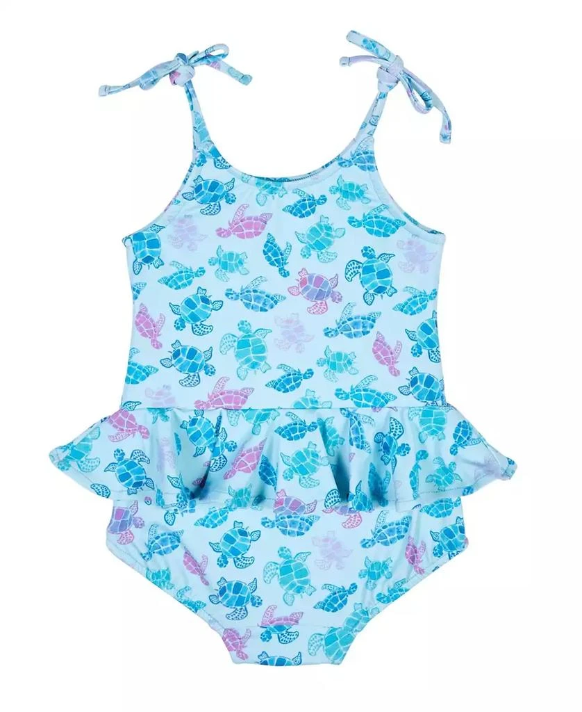 Florence Eiseman Toddler Girls Turtle Print Skirted Swimsuit 2