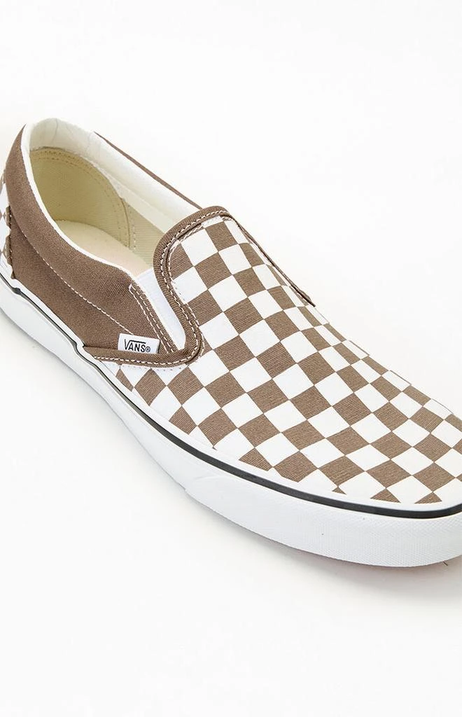 Vans Khaki Checkerboard Slip-On Shoes 6