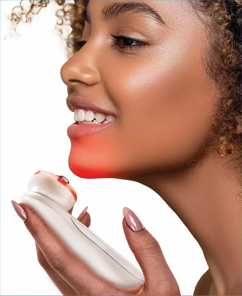 Tzumi Radio Frequency Microcurrent Facial Device 5 Light Face Corrector, Multi Color Mode Red Light Therapy for Face Massager Tool