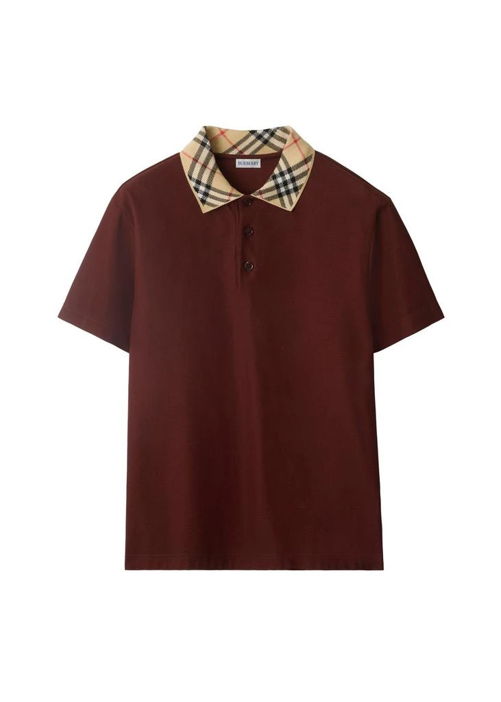 Burberry Check collar cotton polo shirt Polo Shirts BeyondStyle