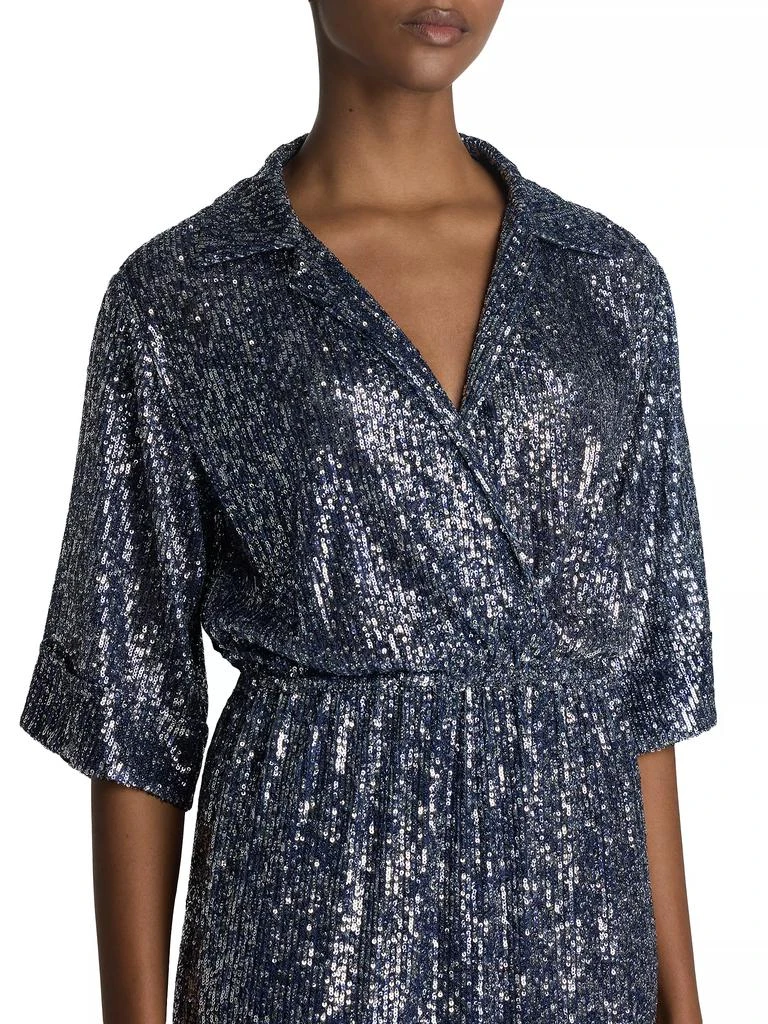St. John Sequin Surplice Midi Dress 5