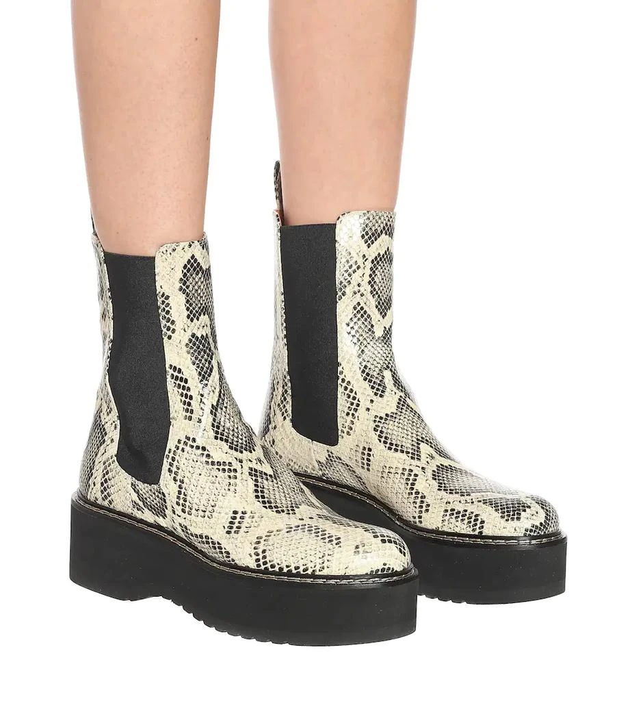 Paris Texas Snake-effect leather platform boots 5