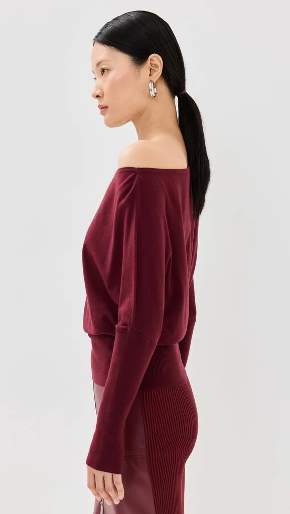 SIMKHAI Lavina Draped Off Shoulder Sweater 3