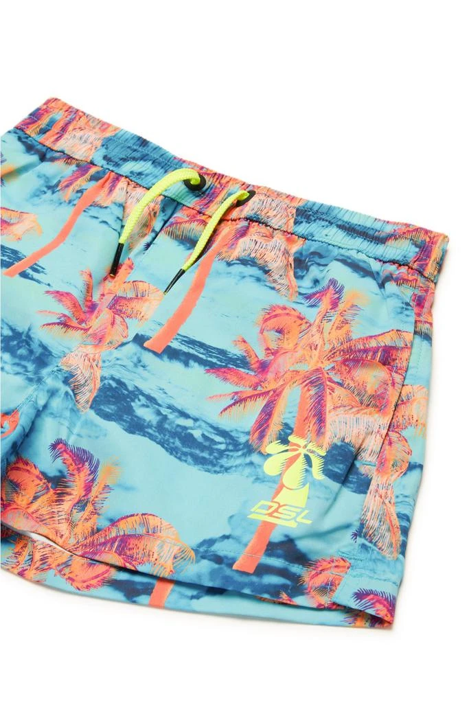 Diesel Diesel Kids Palm Tree Print Drawstring Swim Trunks 3