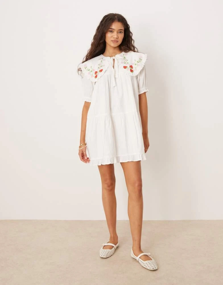 Neon Rose embroidered detail smock dress in white  On Sale Now with Up to  45% Off | Discover Exclusive Deals & Savings at BeyondStyle  Authentic  Neon Rose Home|women with Limited-Time