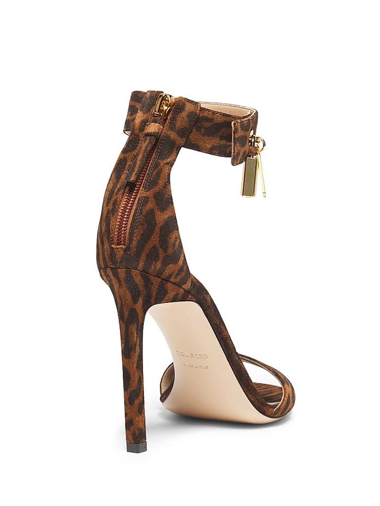 Tom Ford Ocelot Print Suede 105MM Padlock Sandals 3