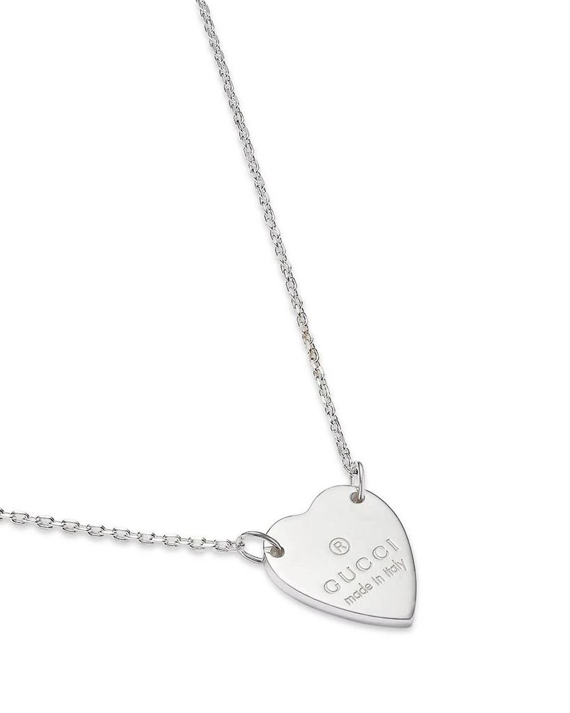 Gucci Sterling Silver Engraved Trademark Heart Necklace, 18" 4