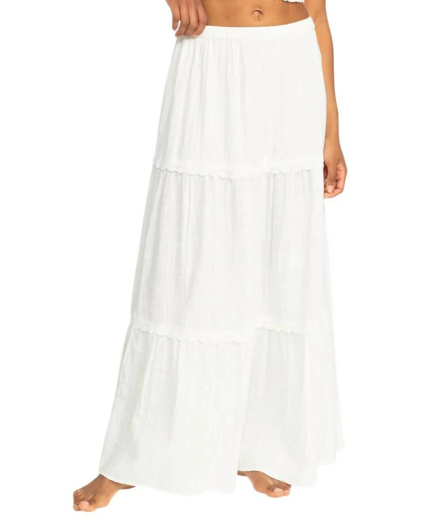 Roxy Beachside Maxi Skirt In White 1