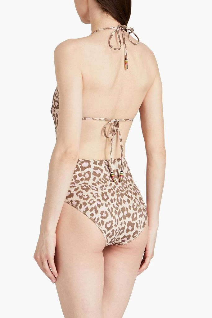 Zimmermann Cutout leopard-print halterneck swimsuit 3
