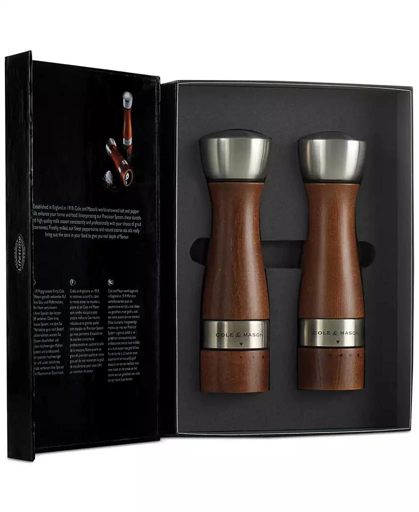 Cole & Mason Oldbury Walnut-Stained Salt & Pepper Mill Set 2