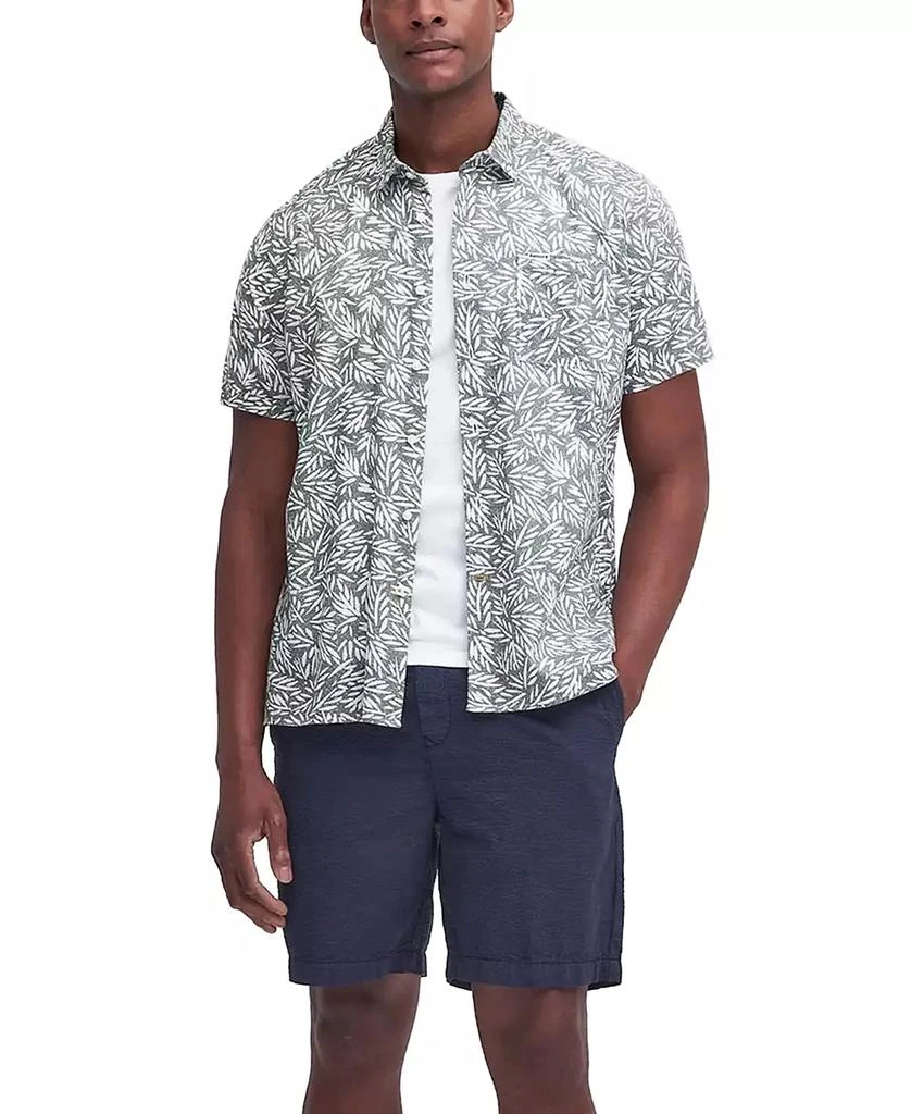 Barbour Men
s Jackstone Short Sleeve Button-Front Leaf Print Shirt 7
