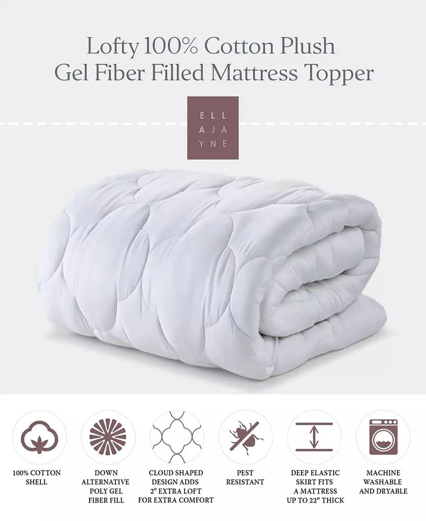 Ella Jayne Lofty 100% Cotton Plush Gel Fiber Filled Mattress Topper 2