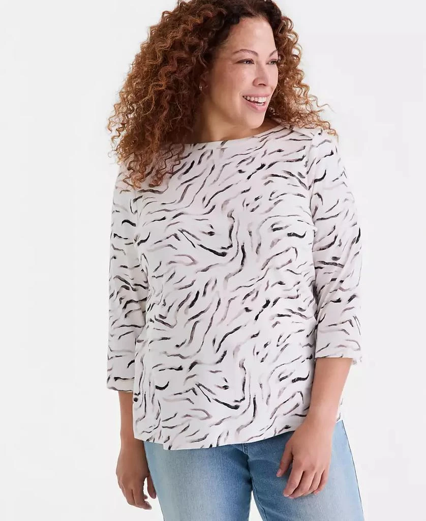 Style
Co Plus Size Printed Cotton 3/4-Sleeve Top, Macy
s Exclusive