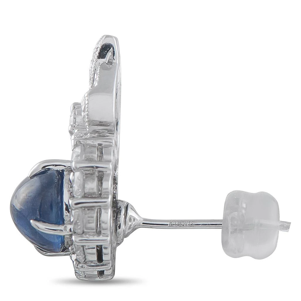 LB Exclusive 14K White Gold 1.84 ct Diamond and 6.29 ct Sapphire Bow Earrings MF05-010626 3