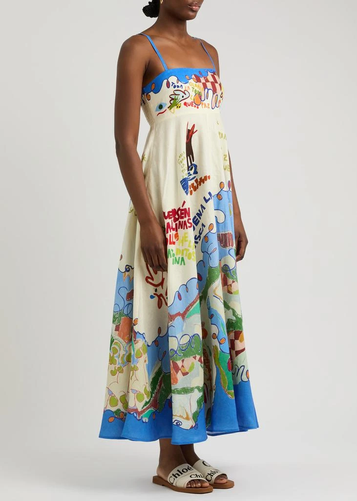ALEMAIS Nadia printed flax maxi dress 2