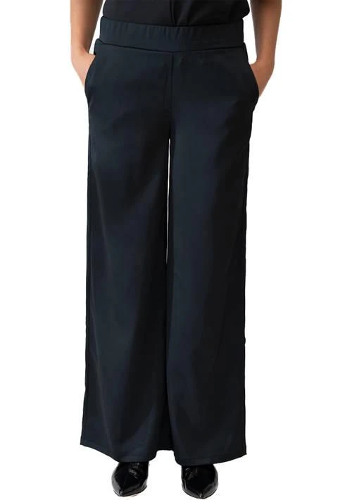Adrienne Landau Onyx Landau Onyx Womens Wide Leg Satin Pants 1