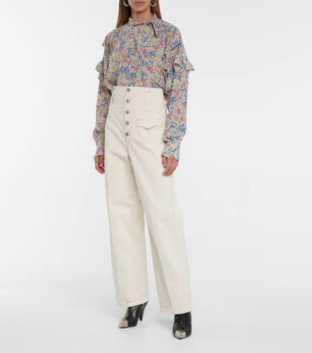 Isabel Marant Libelzia floral stretch-silk blouse 2