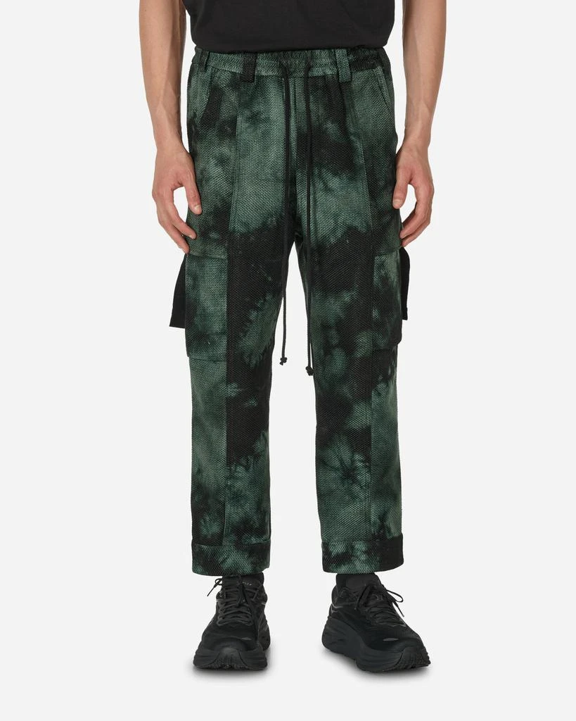 Song for the Mute Rounded Velvet Tabbed Cargo Pants Green 1