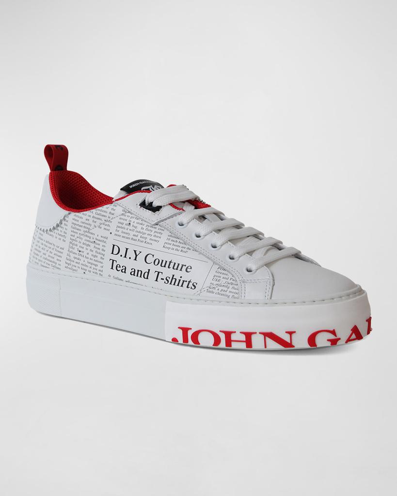 John Galliano Paris Men's Gazette Low-Top Leather Sneakers