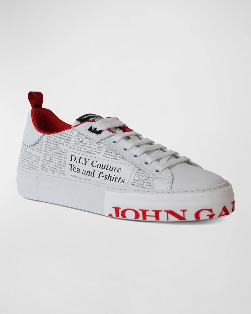 John Galliano Paris Men's Gazette Low-Top Leather Sneakers 2