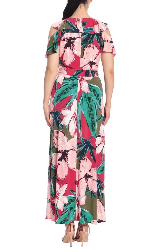 London Times London Times - Cold Shoulder Ruffle Floral Maxi Dress 2
