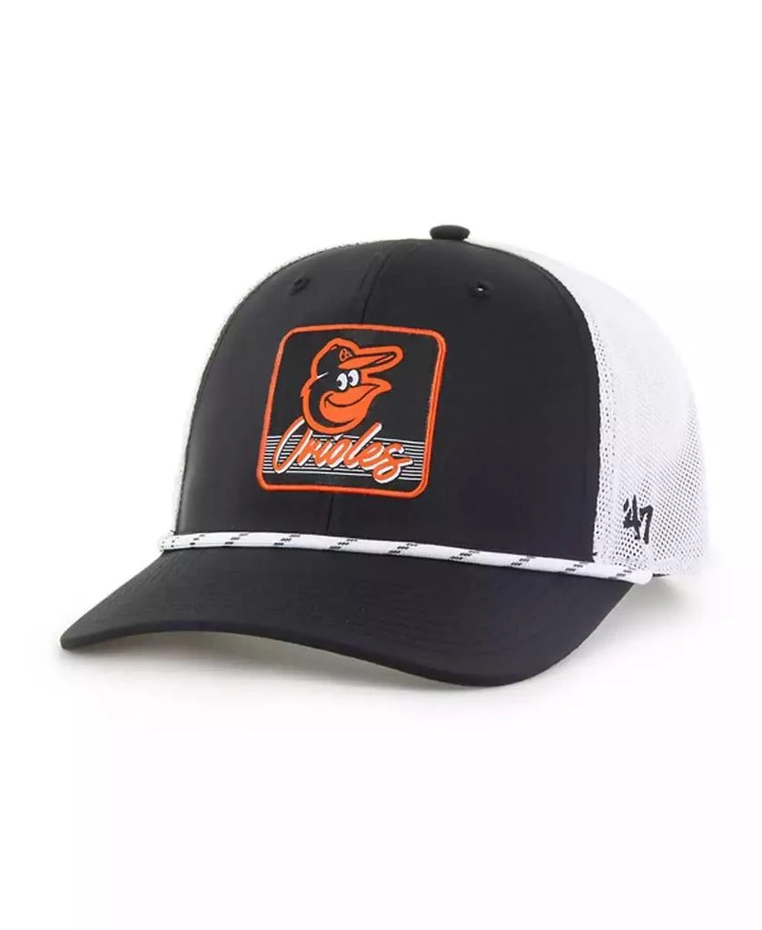 47 Brand Men's Black/White Baltimore Orioles Scratch Adjustable Trucker Hat 1