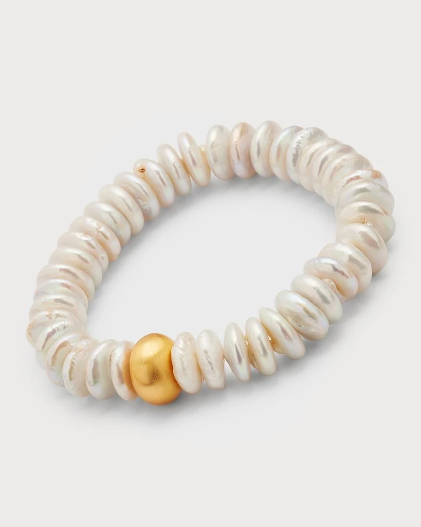 NEST Jewelry Baroque Pearl Disc Beaded Bracelet 4