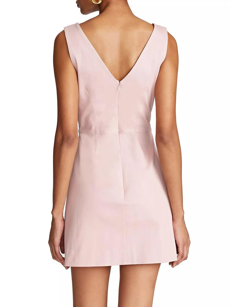 Halston Keeler Twist-Front Twill Minidress 5