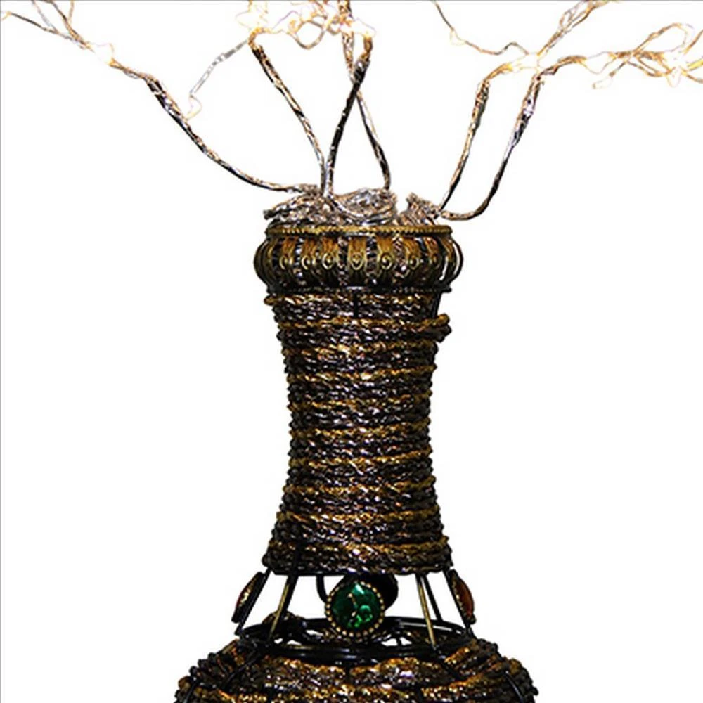 Hivvago Tree Table Lamp with Aluminum Wire and Multiple LED, White 3