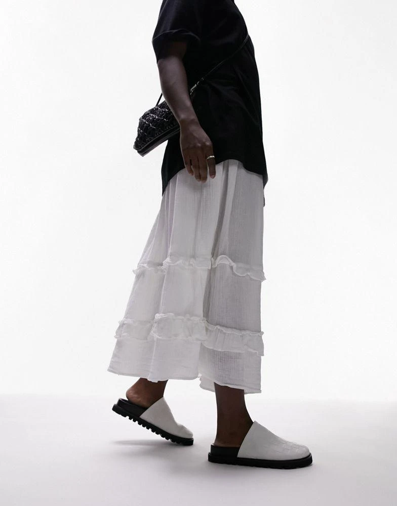 Topshop Topshop Beau woven mule in white 2