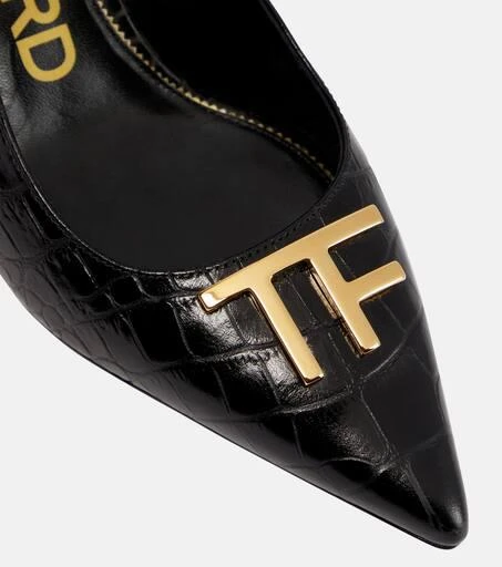 Tom Ford Croc-effect leather slingback pumps 6