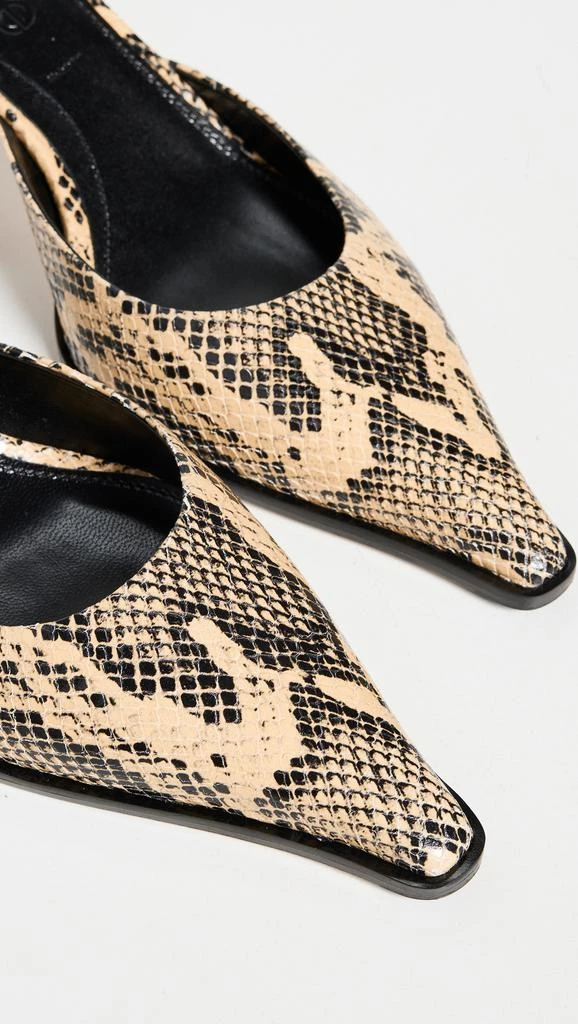 AEYDE Sarina Snake Print Calf Leather Latte Pumps 5