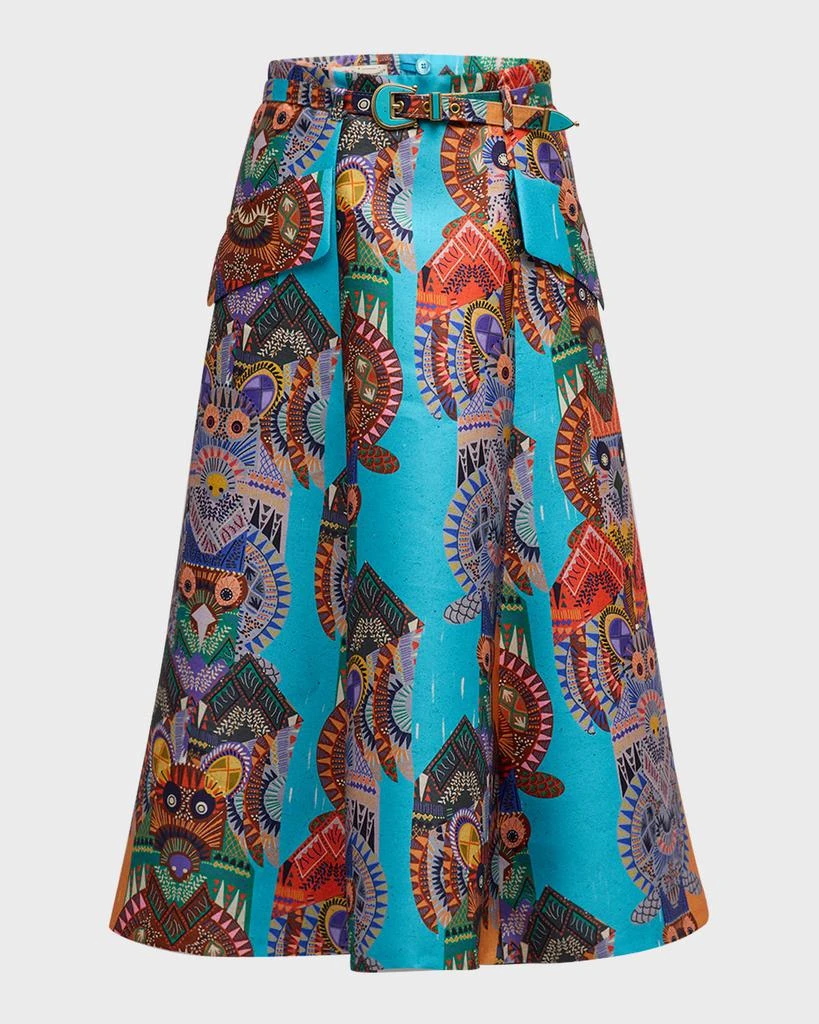 Maison Common Totem Pole Printed Midi Skirt 1