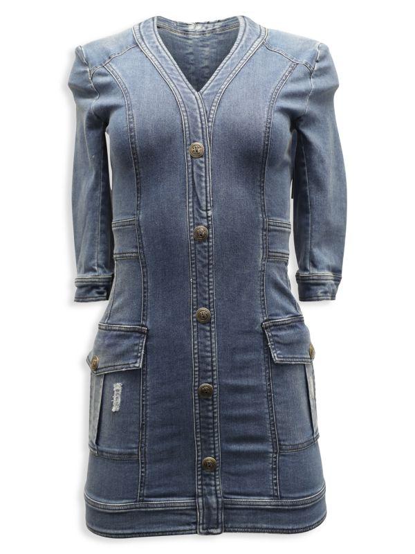 PIERRE BALMAIN Body-Con Denim Minidress