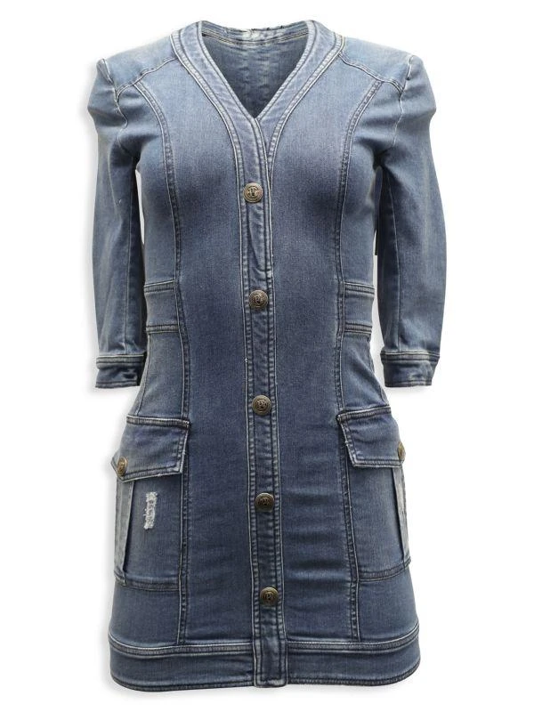PIERRE BALMAIN Body-Con Denim Minidress 1