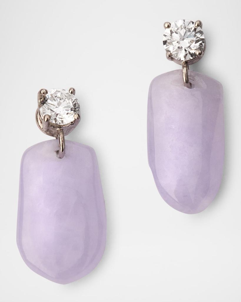 NM Estate Estate Platinum Lavender Jadeite and Diamond Earrings